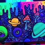 Uv-Aktiv Acryl auf Leinwand "Galaxy" 20x30
