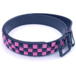 Pyramidennietengürtel schwarz-rosa