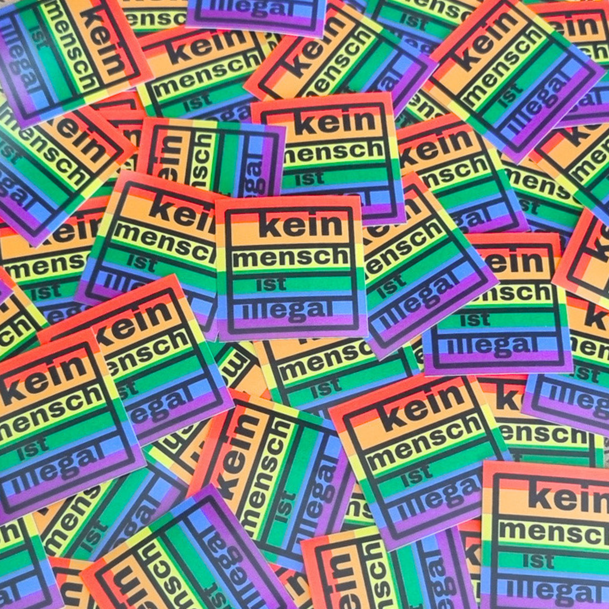 50x Kein Mensch ist illegal Sticker | Gegen Nazis Aufkleber - Punkrock ...
