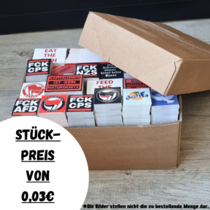 5.000x zufällige Sticker - Stickerbombe - Antifa Aufkleber - FCK NZS - Refugees